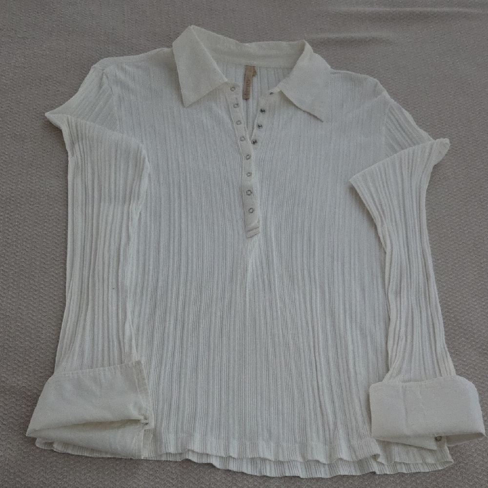 Chic Cream Button Down Women's Shirt